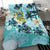 Polynesian Duvet Cover Set - Tuvalu Bedding Set Blue Turtle Hibiscus - Polynesian Pride