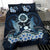 Polynesian Duvet Cover Set - Tahiti Bedding Set Shark Polynesia Compass Plumeria Blue - Polynesian Pride