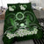 Polynesian Duvet Cover Set - Tahiti Bedding Set Shark Polynesia Compass Plumeria Green - Polynesian Pride