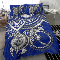 Chuuk Polynesian Duvet Cover Set - White Turtle (Blue) - Polynesian Pride