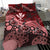 Polynesian Duvet Cover Set - Hawaii Bedding Set Red Turtle Hibiscus - Polynesian Pride