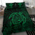 Hawaiian Map Turtle Kanaka Hibiscus Polynesian Bedding Set - Green - Polynesian Pride