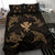 Polynesian Turtle Hammerhead Shark Ray Kanaka Hawaii Bedding Set Circle Gold - Polynesian Pride