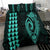 Hawaiian Kakau Fish Hook Polynesian Bedding Set - Turquoise - Polynesian Pride