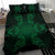 Hawaiian Turtles Tribal Mask Polynesian Bedding Set Green - Polynesian Pride