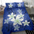 Hawaiian Plumeria Polynesian Bedding Set - Blue - Polynesian Pride