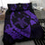 Hawaiian Map Hibiscus Turtle Fish Hook Polynesian Bedding Set Purple - Polynesian Pride