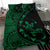 Hawaiian Map Gecko Tattoo Kakau Polynesian Bedding Set Green - Polynesian Pride