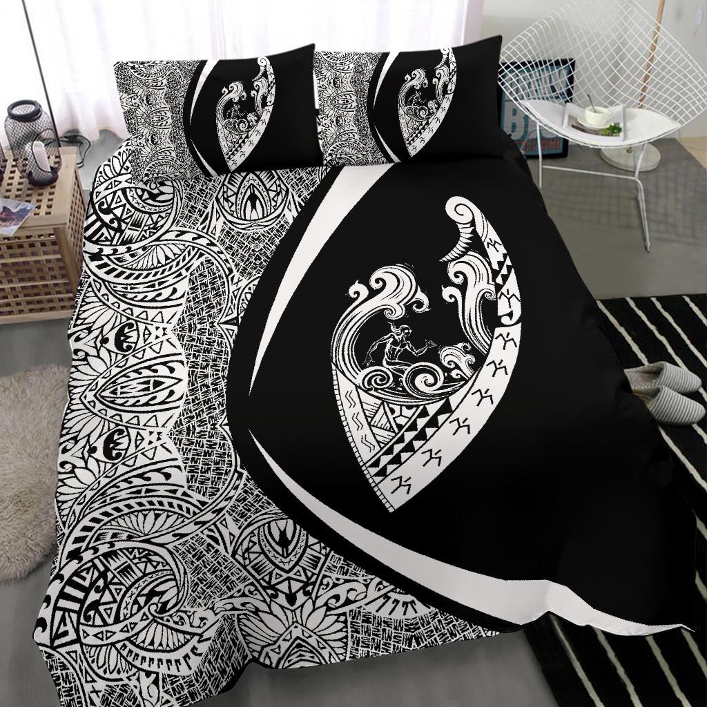 Hawaiian Surfing Waves Fish Hook Polynesian Bedding Set - Circle Style - Polynesian Pride