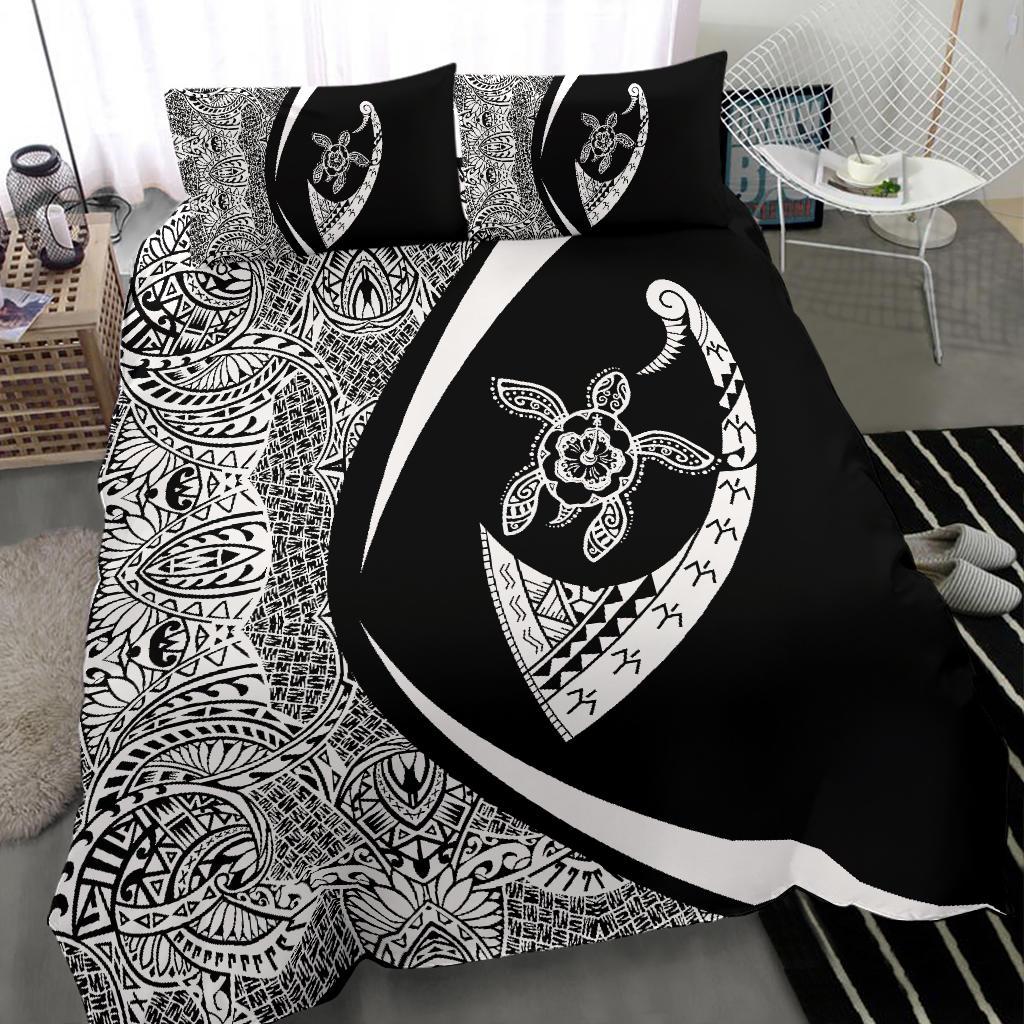 Hawaiian Turtle Fish Hook Hibiscus Polynesian Bedding Set - Circle Style - Polynesian Pride
