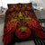 American Samoa Polynesian Duvet Cover Set - Red Turtle Manta Ray - Polynesian Pride