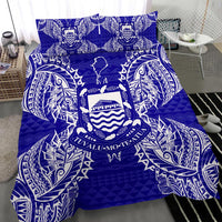 Polynesian Bedding Set - Tuvalu Duvet Cover Set Map Blue - Polynesian Pride