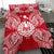 Polynesian Bedding Set - French Polynesia Duvet Cover Set Map Red White - Polynesian Pride