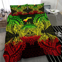 Polynesian Bedding Set - American Samoa Duvet Cover Set Map Reggae - Polynesian Pride
