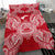 Polynesian Bedding Set - American Samoa Duvet Cover Set Map Red White - Polynesian Pride