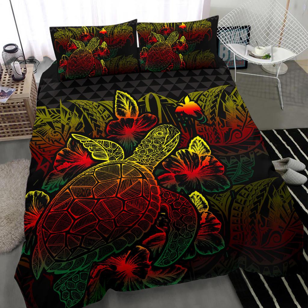 Polynesian Bedding Set - Papua New Guinea Duvet Cover Set Reggae Color - Polynesian Pride