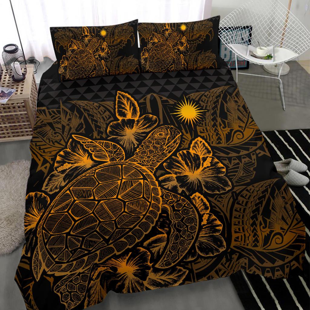 Polynesian Bedding Set - Marshall Islands Duvet Cover Set Gold Color - Polynesian Pride