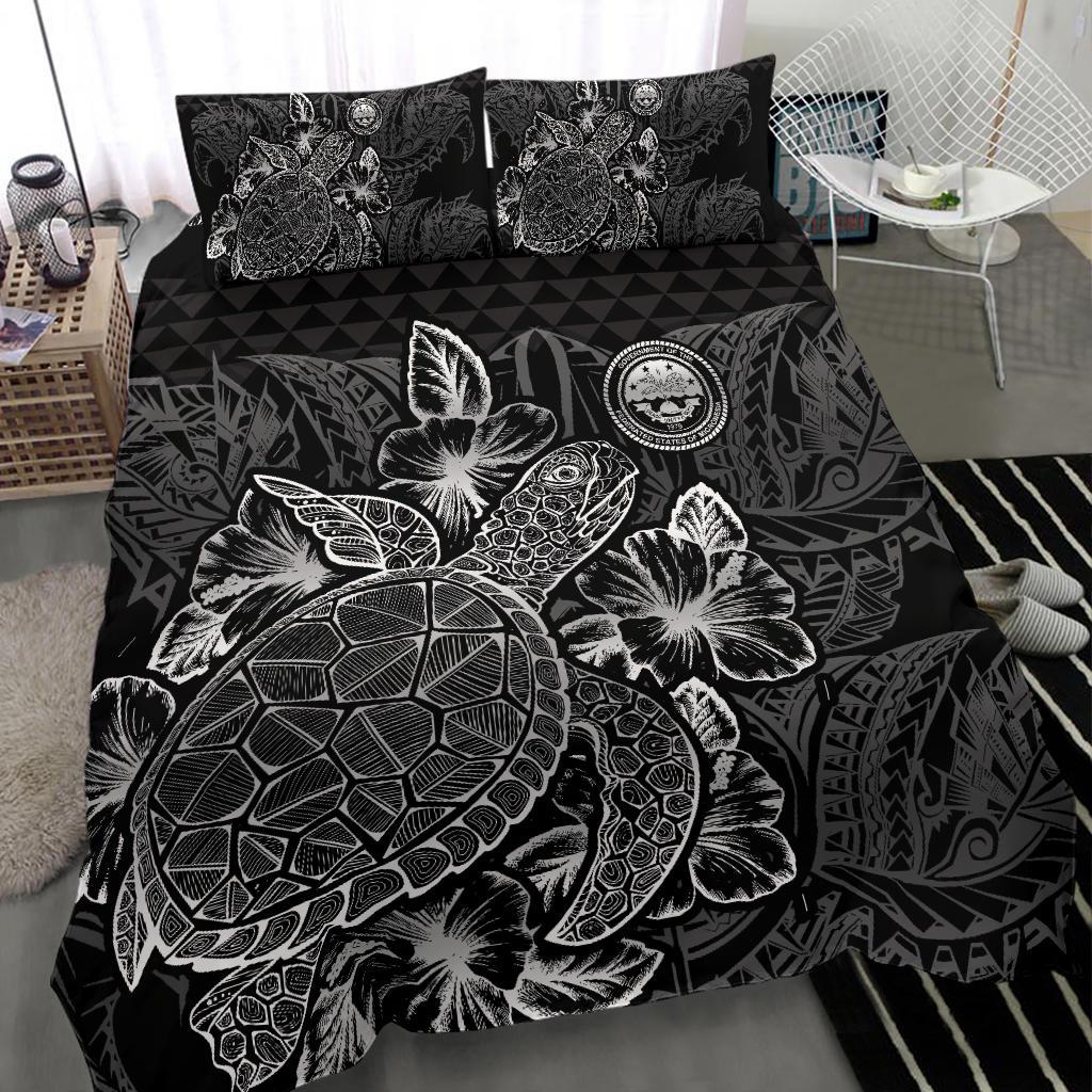Polynesian Bedding Set - Federated States Of Micronesia Duvet Cover Set Black Color - Polynesian Pride