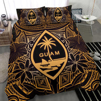 Guam Polynesian Bedding Set - Gold Hibiscus Coat Of Arms - Polynesian Pride