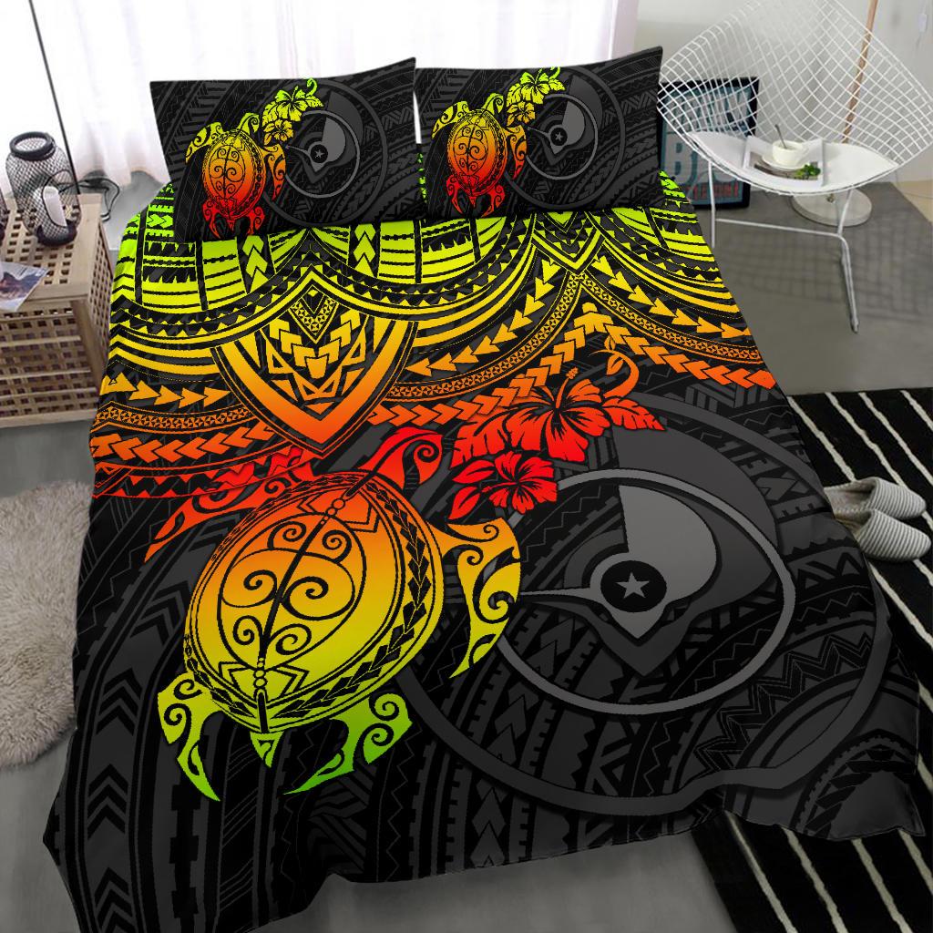 Polynesian Bedding Set - Yap Duvet Cover - Reggae Turtle - Polynesian Pride
