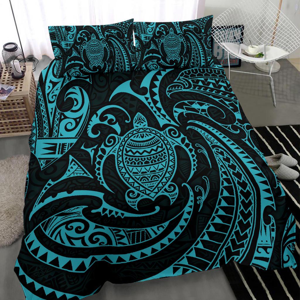 Polynesian Bedding Set - Polynesian Blue Turtle Duvet Cover Set - Polynesian Pride