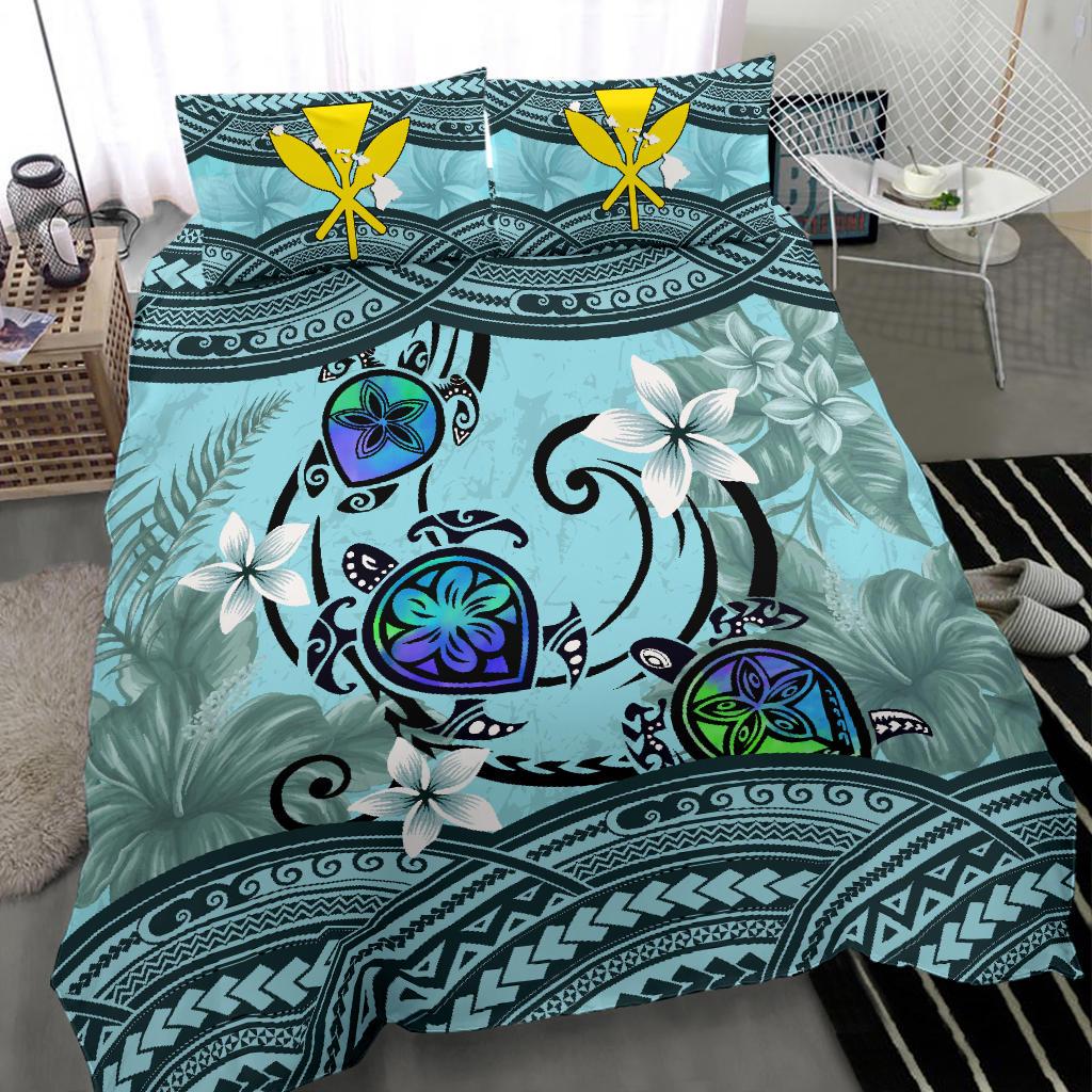 Kanaka Maoli (Hawaiian) Bedding Set - Polynesian Turtle Plumeria - Polynesian Pride