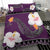 Hawaii Bedding Set - Flowers Polynesian Pattern Purple Color Purple - Polynesian Pride