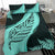 Paua Shell Maori Silver Fern Bedding Set, Turquoise - Polynesian Pride