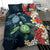 Kanaka Maoli (Hawaiian) Bedding Set - Sea Turtle Tropical Hibiscus And Plumeria - Polynesian Pride