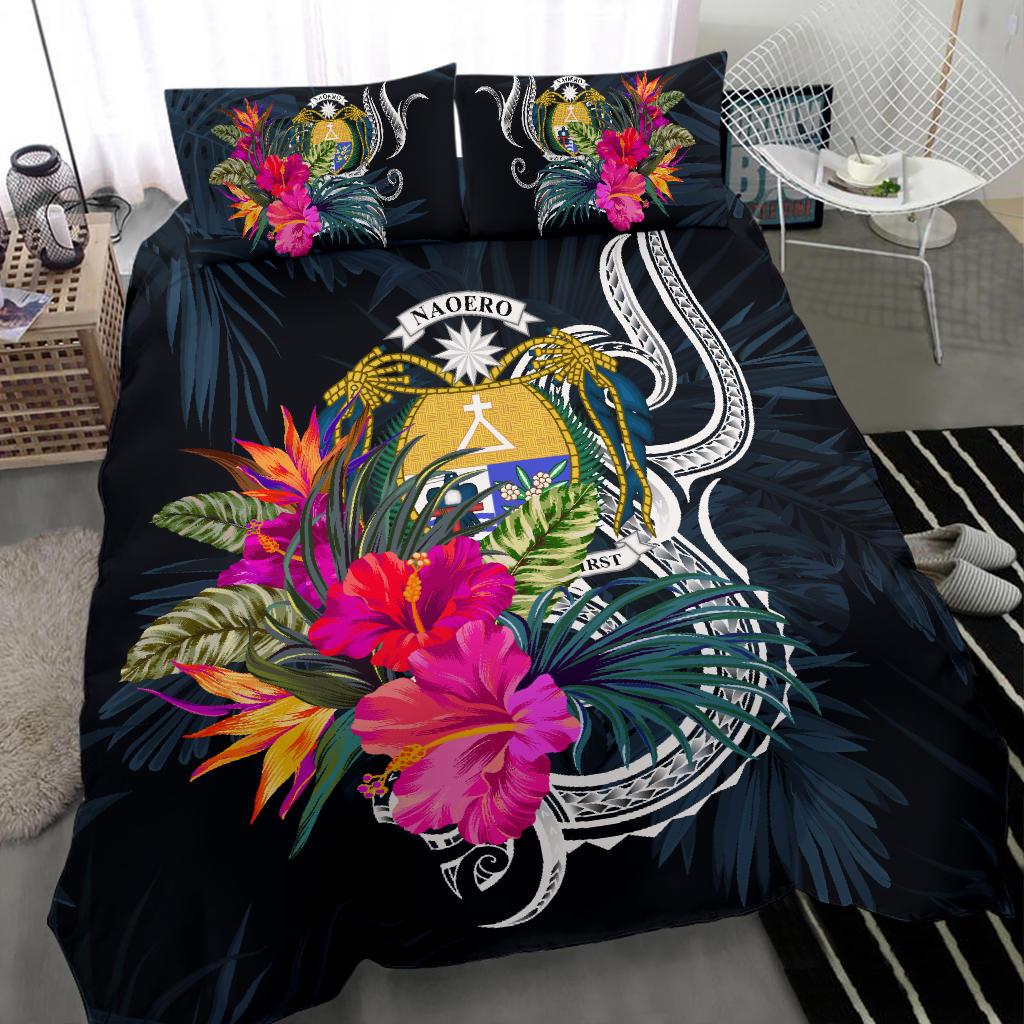 Polynesian Bedding Set - Nauru Duvet Cover Set Tropical Flowers - Polynesian Pride