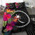 Chuuk Bedding Set - Polynesian Hibiscus Pattern 3 Pieces Black - Polynesian Pride