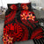 Polynesian Bedding Set - Tahiti Duvet Cover Set - Red Plumeria - Polynesian Pride