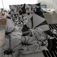 Hawaii Turtle Bedding Set Polynesian Hibiscus Art Ver 2.0 Gray AH - Polynesian Pride
