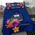 Polynesian Bedding Set - Samoa Duvet Cover Set Floral With Seal Blue - Polynesian Pride