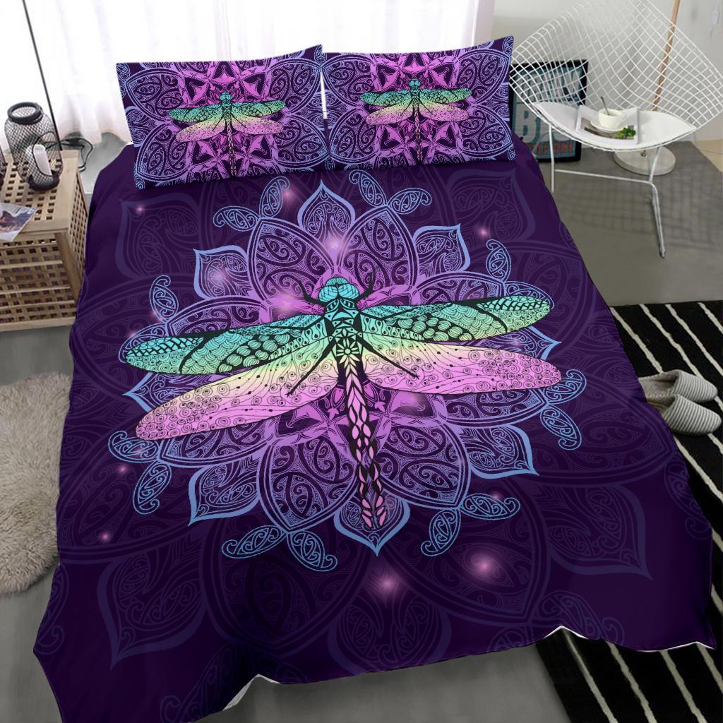 Maori Mandala Dragonfly Bedding Set Purple - Polynesian Pride