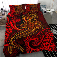 Fiji Bedding Set - Red Shark Polynesian Tattoo - Polynesian Pride