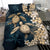 Kanaka Maoli (Hawaiian) Bedding set - Sea Turtle Tropical Hibiscus And Plumeria Gold - Polynesian Pride