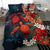 Kanaka Maoli (Hawaiian) Bedding Set - Sea Turtle Tropical Hibiscus And Plumeria Red - Polynesian Pride