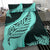 Signature Custom, Paua Shell Maori Silver Fern Bedding Set Turquoise - Polynesian Pride