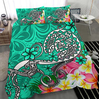 Polynesian Bedding Set - Turtle Plumeria Turquoise Color - Polynesian Pride