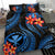 Polynesian Bedding Set - Hawaii Duvet Cover Set - Blue Plumeria - Polynesian Pride