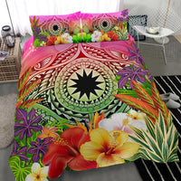 Nauru Polynesian Bedding Set - Manta Ray Tropical Flowers - Polynesian Pride