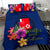 Polynesian Bedding Set - Wallis and Futuna Duvet Cover Set Floral With Seal Blue - Polynesian Pride