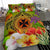 Wallis and Futuna Polynesian Bedding Set - Manta Ray Tropical Flowers (Reggae) - Polynesian Pride