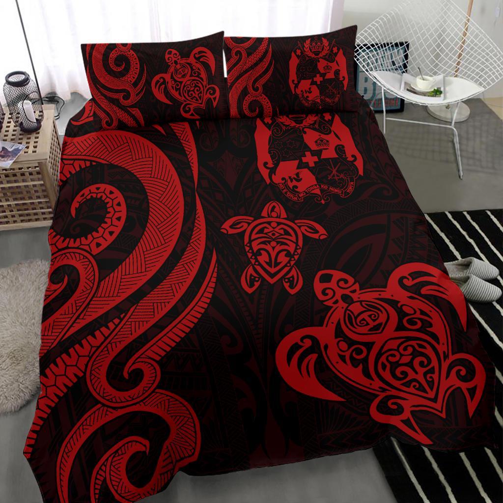 Tonga Polynesian Bedding Set - Red Tentacle Turtle - Polynesian Pride