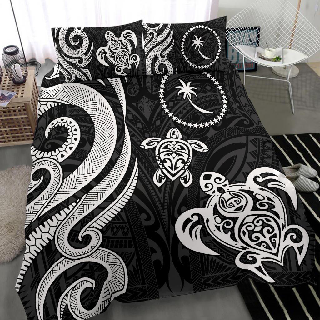 Chuuk Micronesian Bedding Set - White Tentacle Turtle - Polynesian Pride