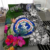 Northern Mariana Islands Bedding Set - Turtle Plumeria Banana Leaf - Polynesian Pride