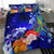 Tahiti Bedding Set - Humpback Whale with Tropical Flowers (Blue) - Polynesian Pride