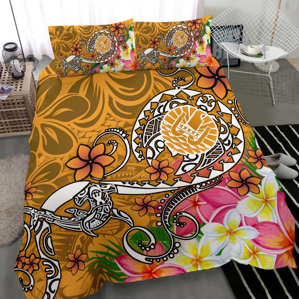 Tahiti Bedding Set - Turtle Plumeria (Gold) Gold - Polynesian Pride