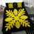 Hawaiian Royal Pattern Bedding Set - Black And Yellow - D1 Style - Polynesian Pride